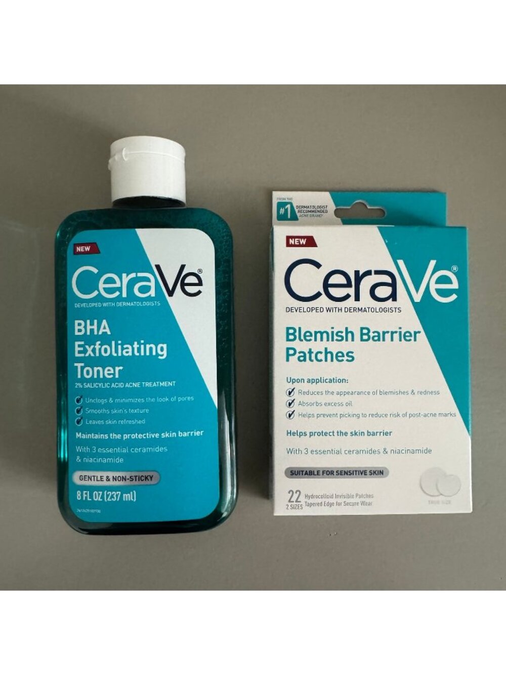 NEW CeraVe BHA Exfoliating Toner & Blemish Barrier Patches